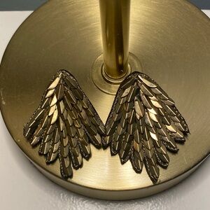 Gold Wing leaf Earrings